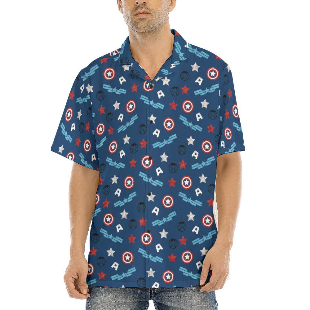 American Superhero - Men's Hawaiian Button Up Shirt