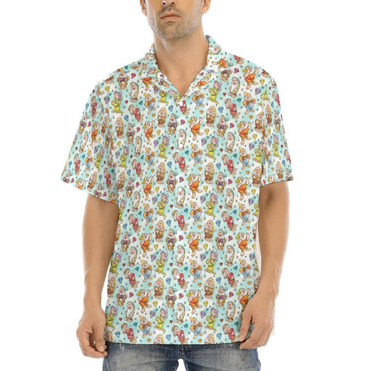 Seven Helpers Sketch - Men's Hawaiian Button Up Shirt