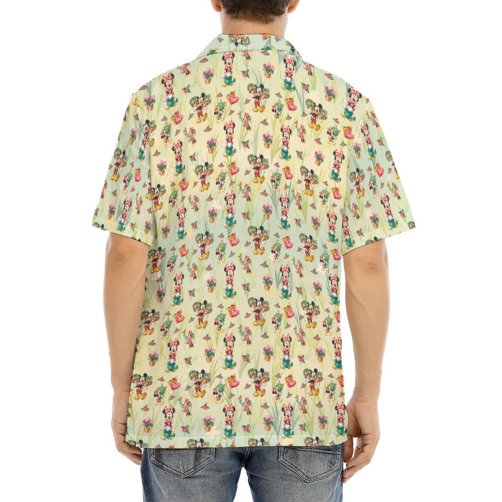 Garden Mouse Helpers at Work - Men's Hawaiian Button Up Shirt