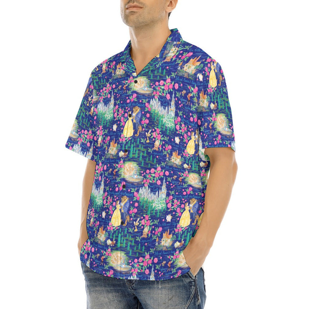Enchanted Forest Romance - Men's Hawaiian Button Up Shirt