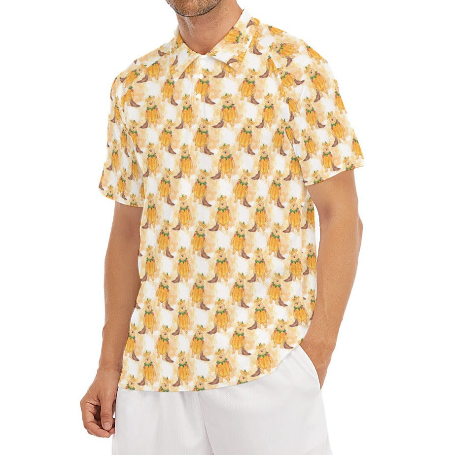 Pumpkin Bear Mischief - Men's Polo Shirt