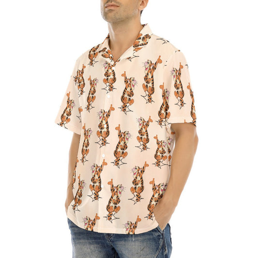 Sketched Bouncing Buddy - Men's Hawaiian Button Up Shirt