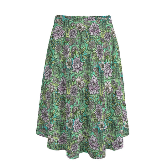 Fairytale Florals – Bayou Blooms - Women's Pocket Midi Skirt