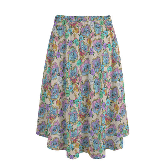 Tattoo Hearts Island Mischief - Women's Pocket Midi Skirt