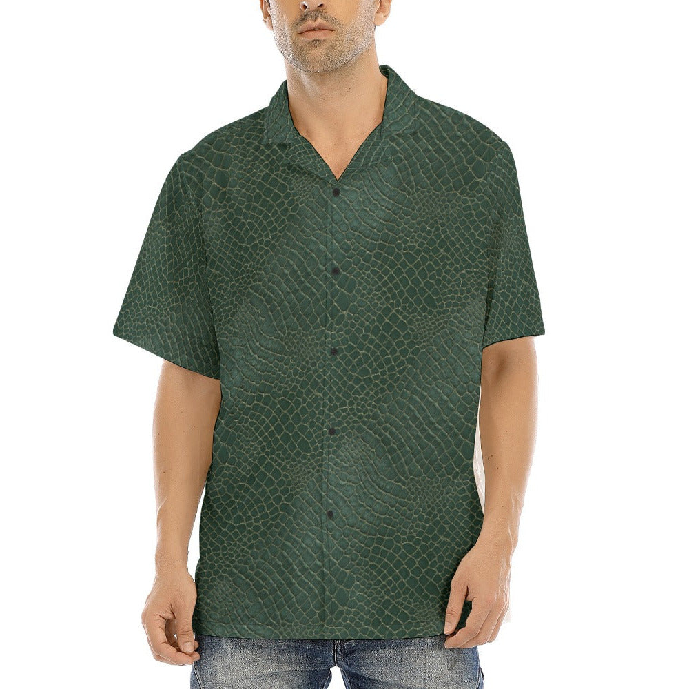 Animal Print - Alligator - Men's Hawaiian Button Up Shirt