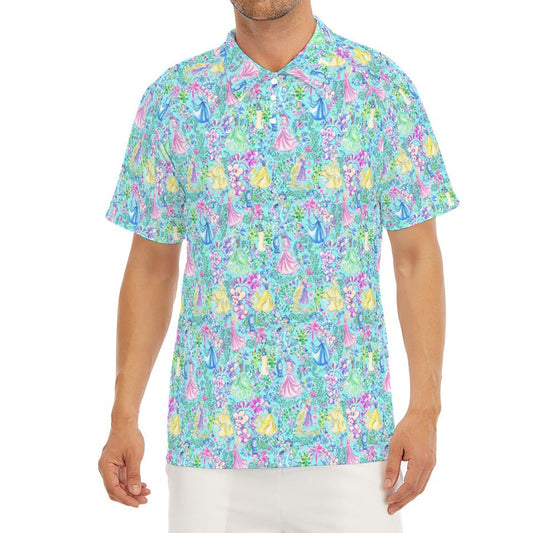 Bright Tropical Princess - Royal Garden Mashup - Men's Polo Shirt
