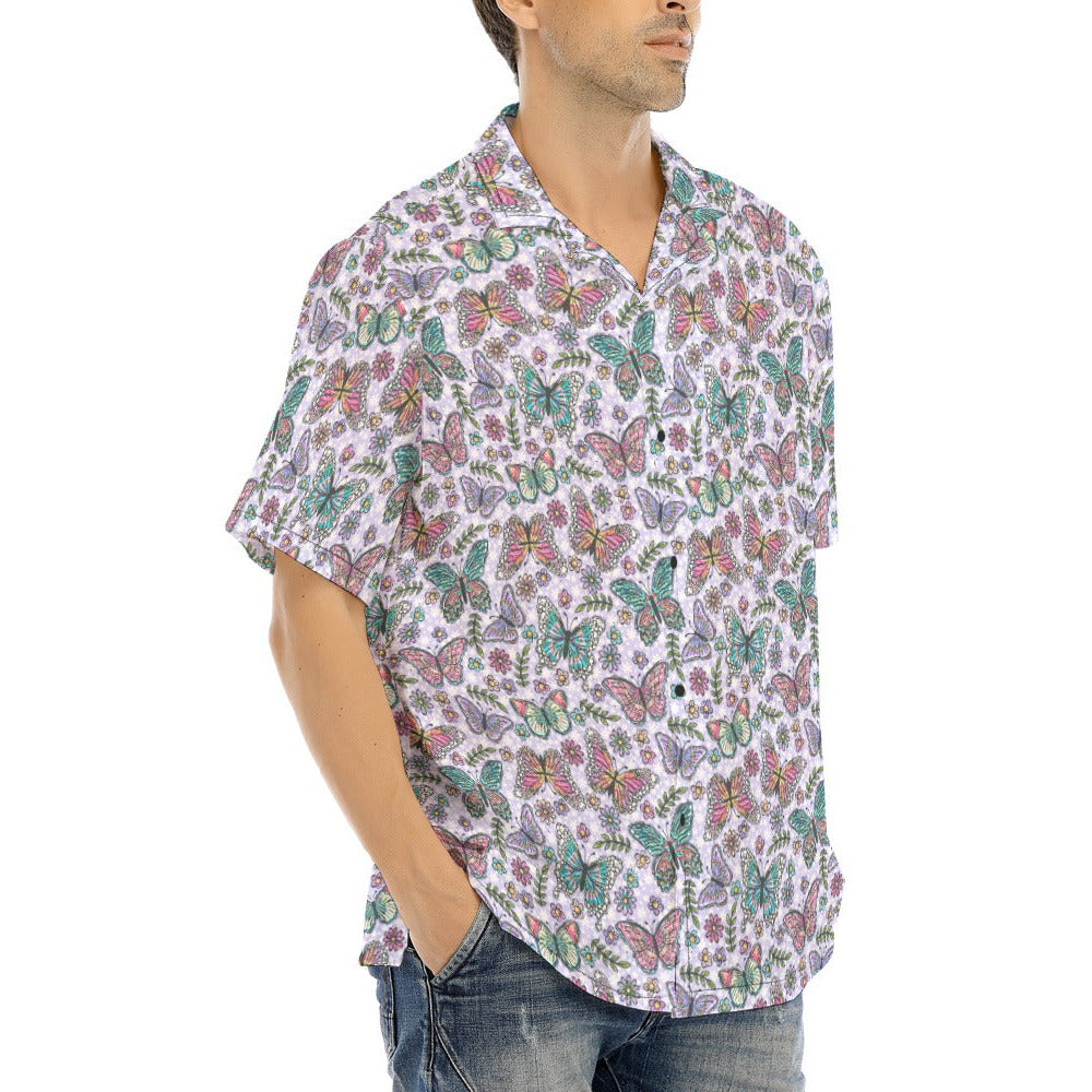 Butterfly Magic - Men's Hawaiian Button Up Shirt