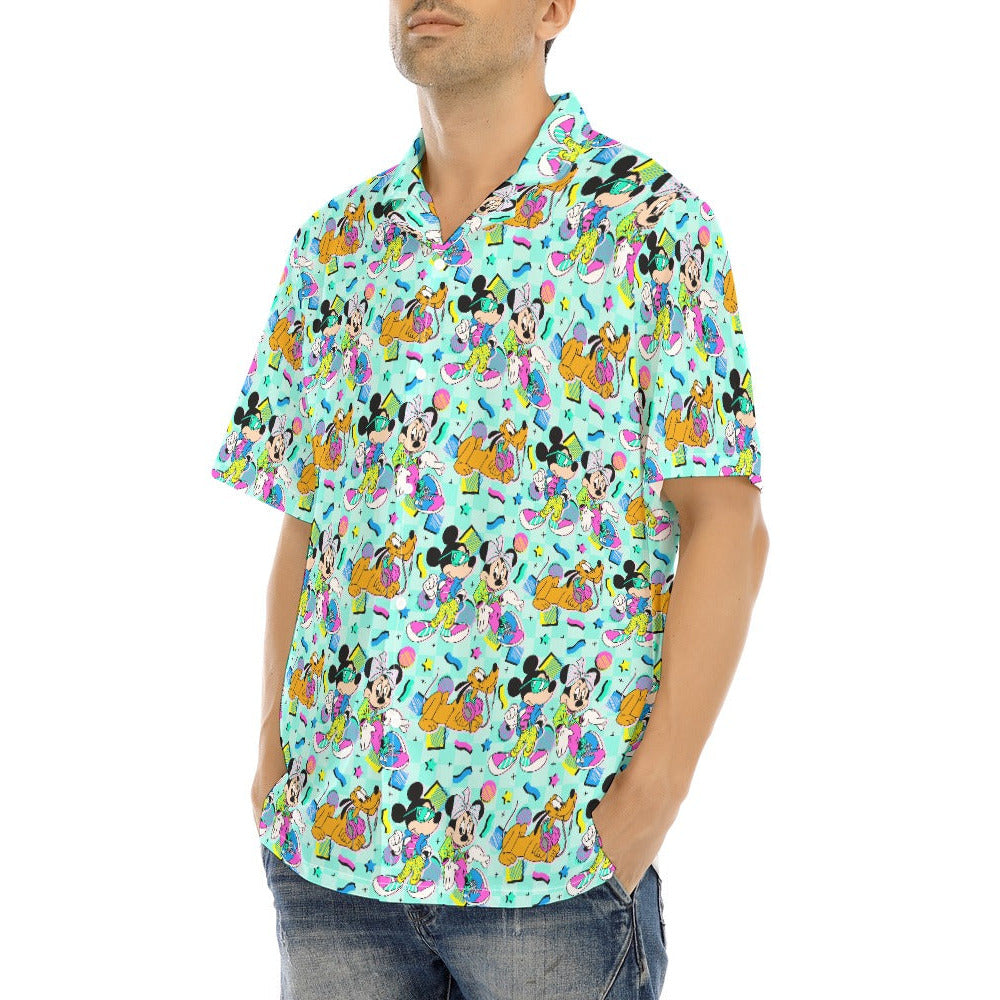 80s Pop Party Pals - Men's Hawaiian Button Up Shirt