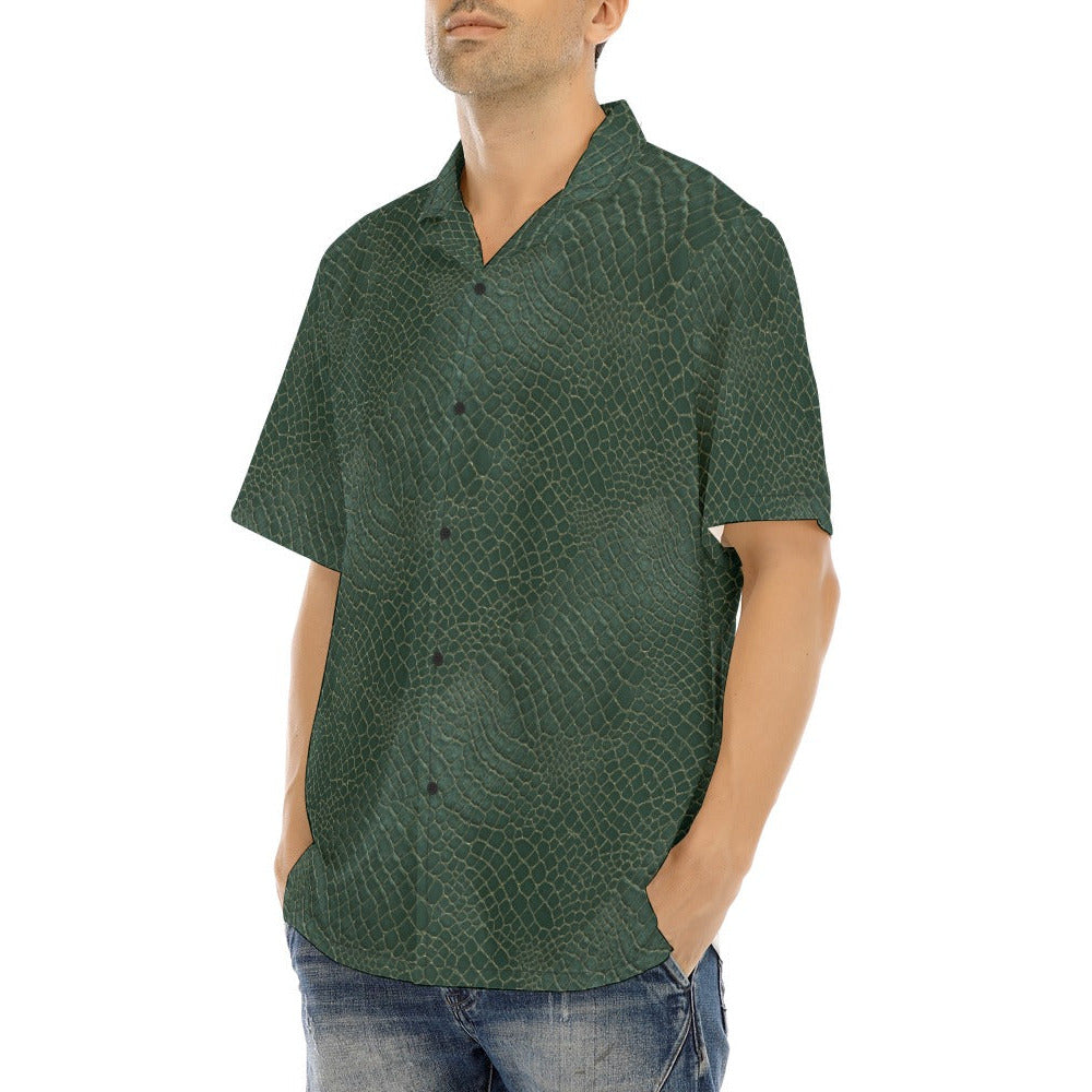 Animal Print - Alligator - Men's Hawaiian Button Up Shirt