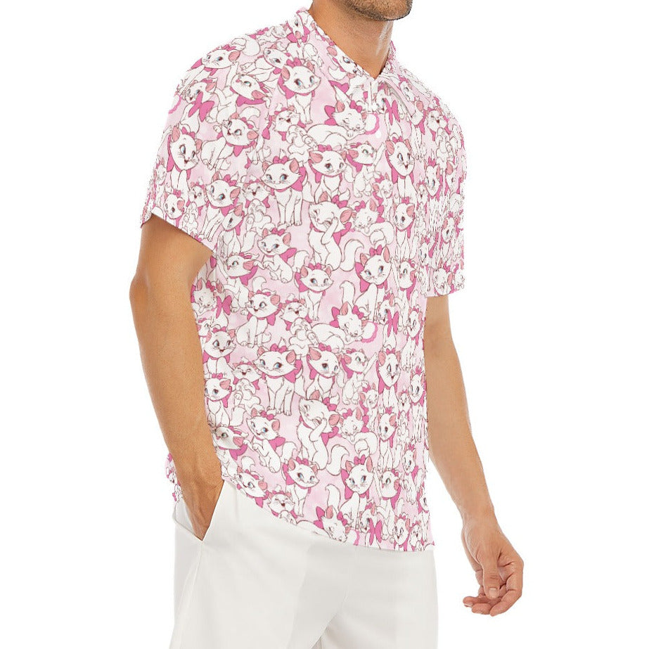 Sweet Kitten with Pink Bow - Men's Polo Shirt