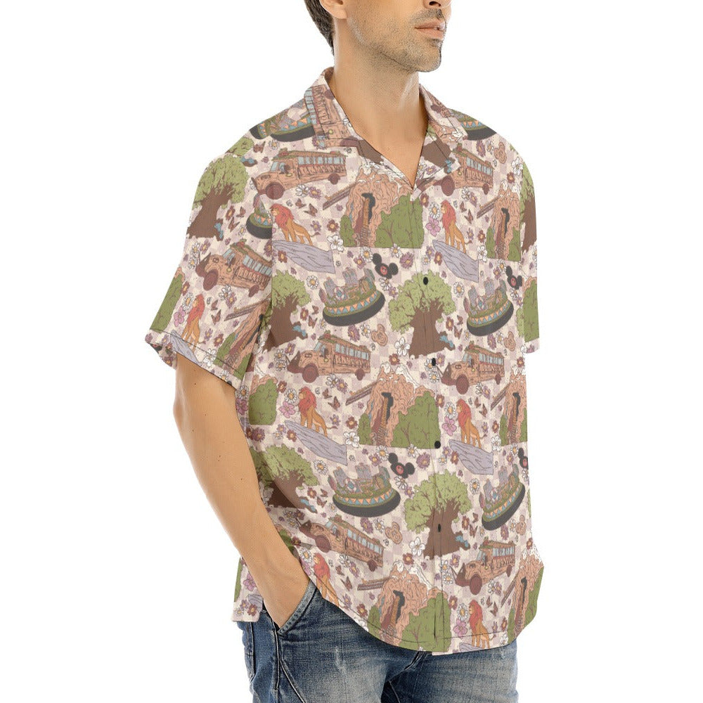 Hand Drawn AK - Men's Hawaiian Button Up Shirt
