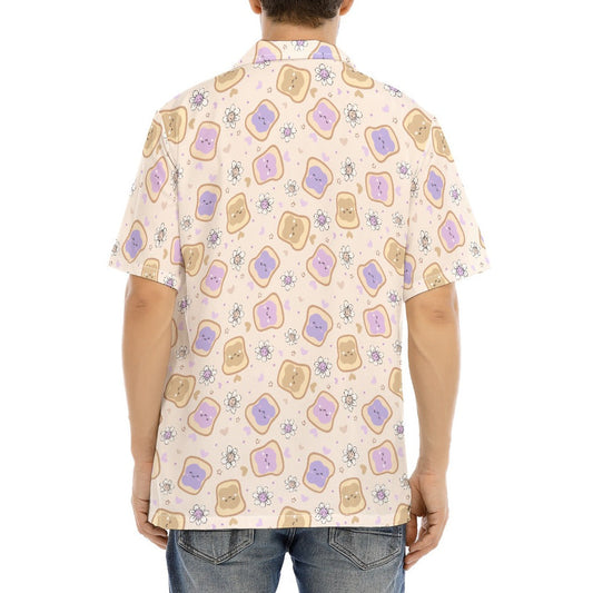 Kawaii Peanut Butter and Jelly Sandwiches - Men's Hawaiian Button Up Shirt