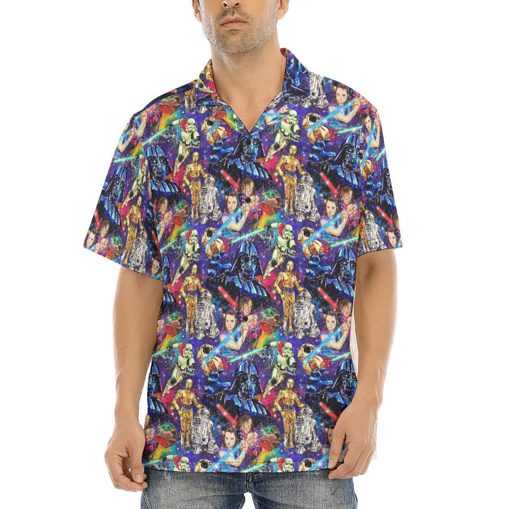 Galaxy Saga - Men's Hawaiian Button Up Shirt