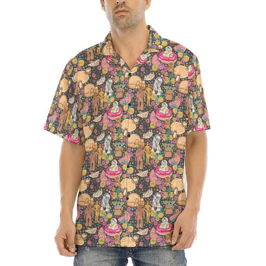 Tropical Space Squad - Men's Hawaiian Button Up Shirt