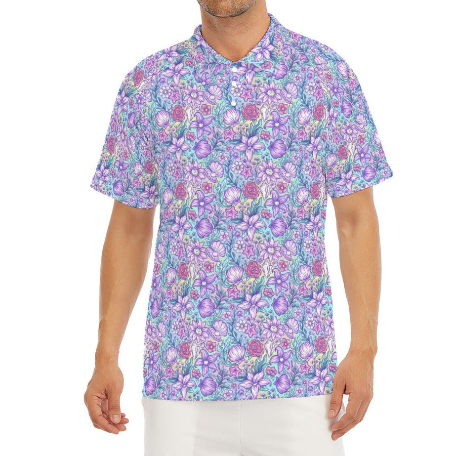 Fairytale Florals – Mermaid Princess - Men's Polo Shirt