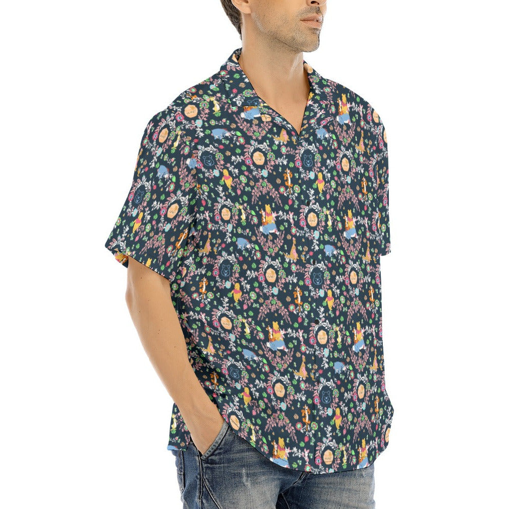Garden Whimsy - Hundred Acre Blooms - Men's Hawaiian Button Up Shirt