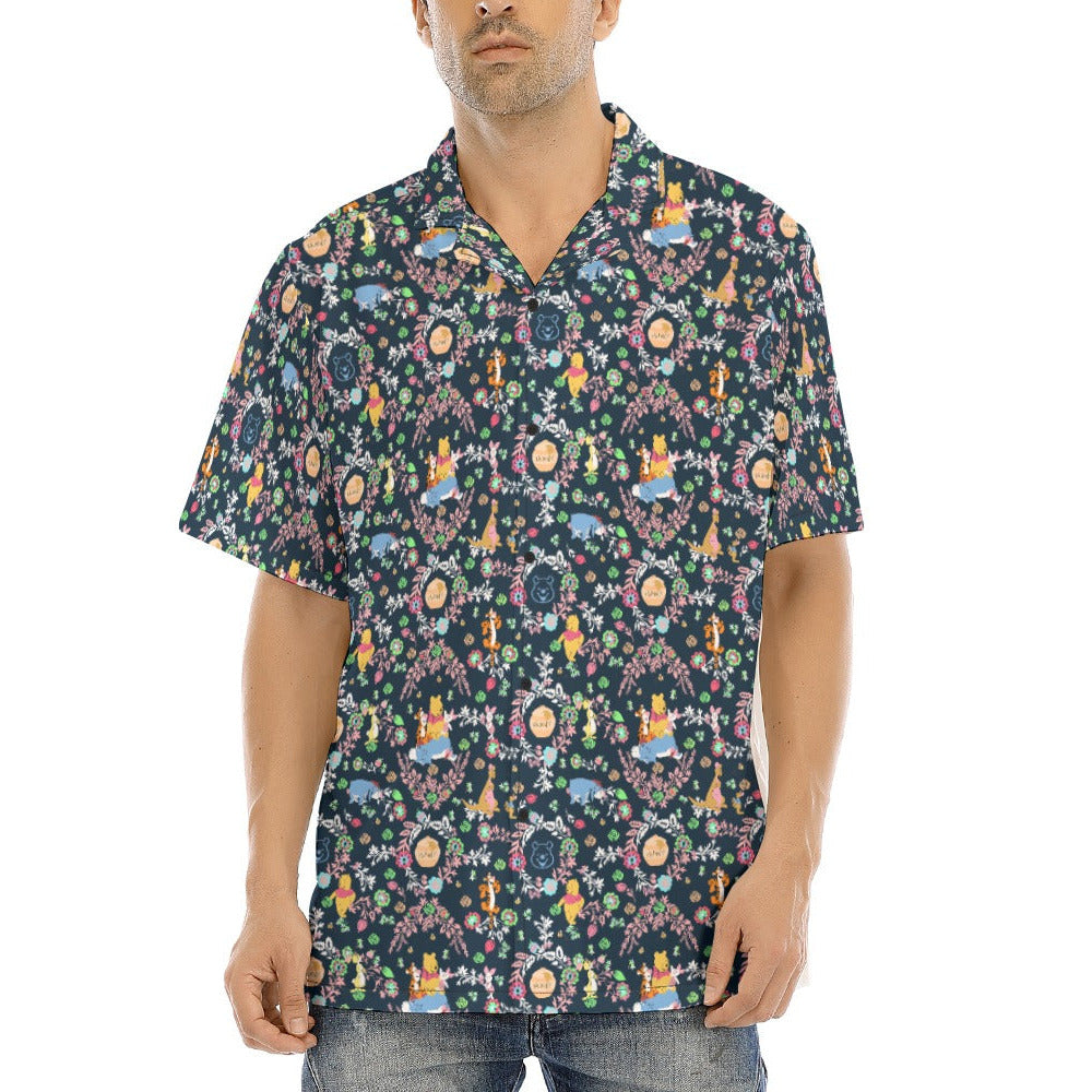 Garden Whimsy - Hundred Acre Blooms - Men's Hawaiian Button Up Shirt