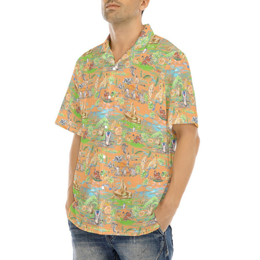 Savanna Sunset Stories - Men's Hawaiian Button Up Shirt