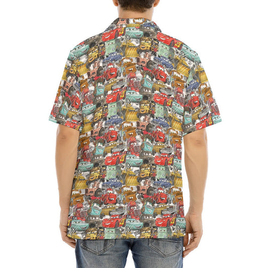 Racing Legends Sketch - Men's Hawaiian Button Up Shirt
