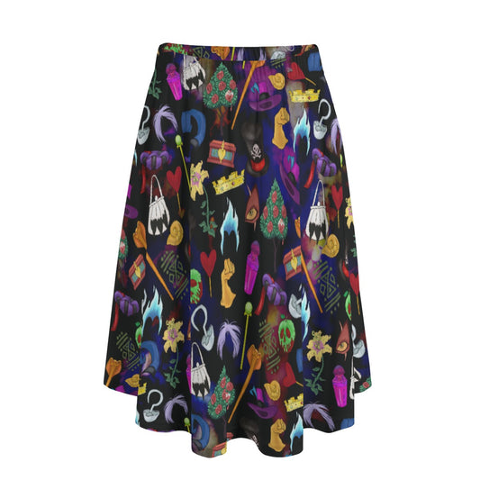 Villainous Icons Collage - Women's Pocket Midi Skirt