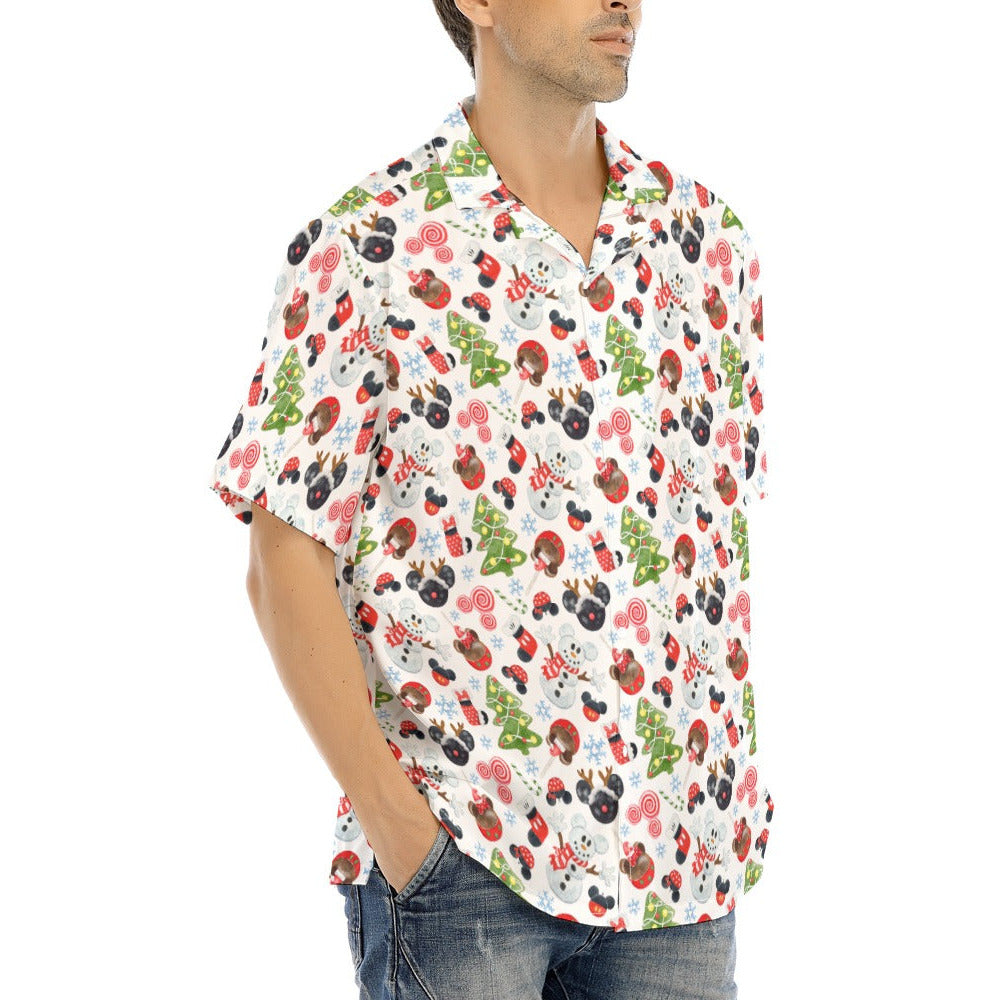Mouse Magic Christmas - Men's Hawaiian Button Up Shirt