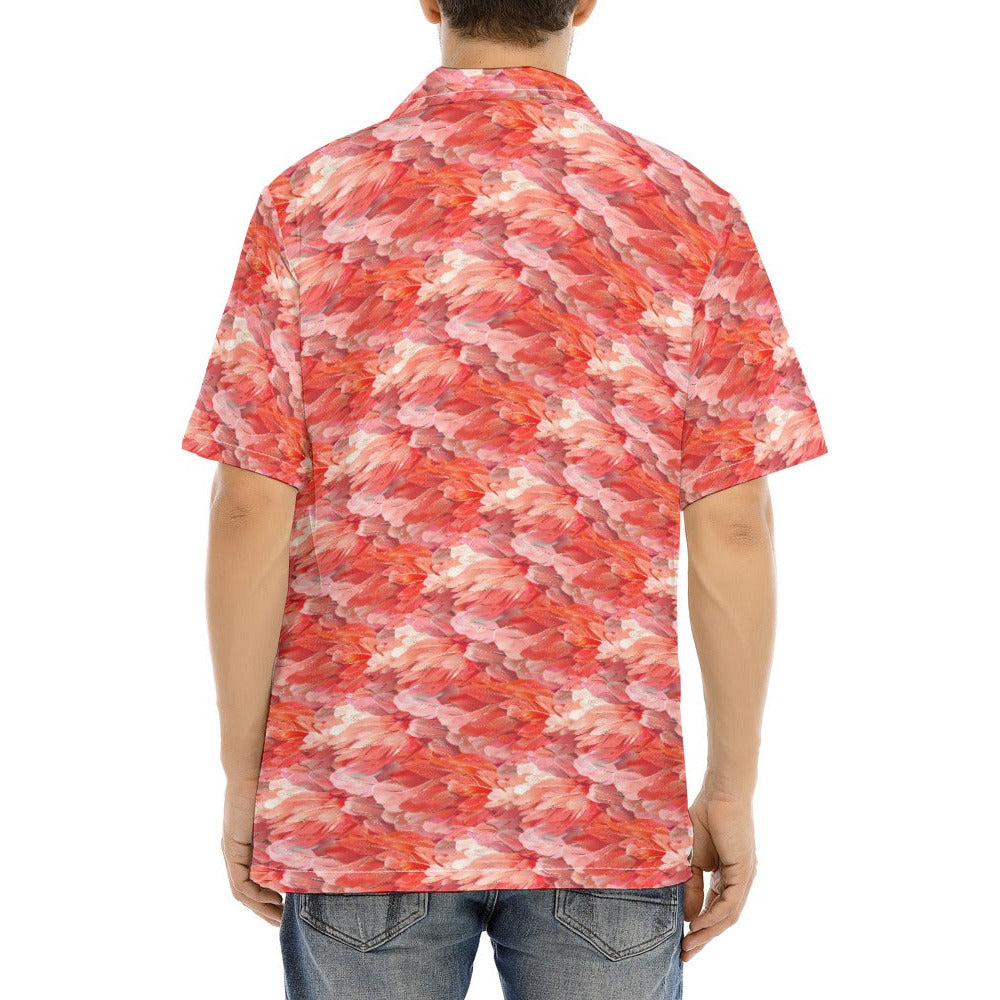 Animal Print - Flamingo - Men's Hawaiian Button Up Shirt