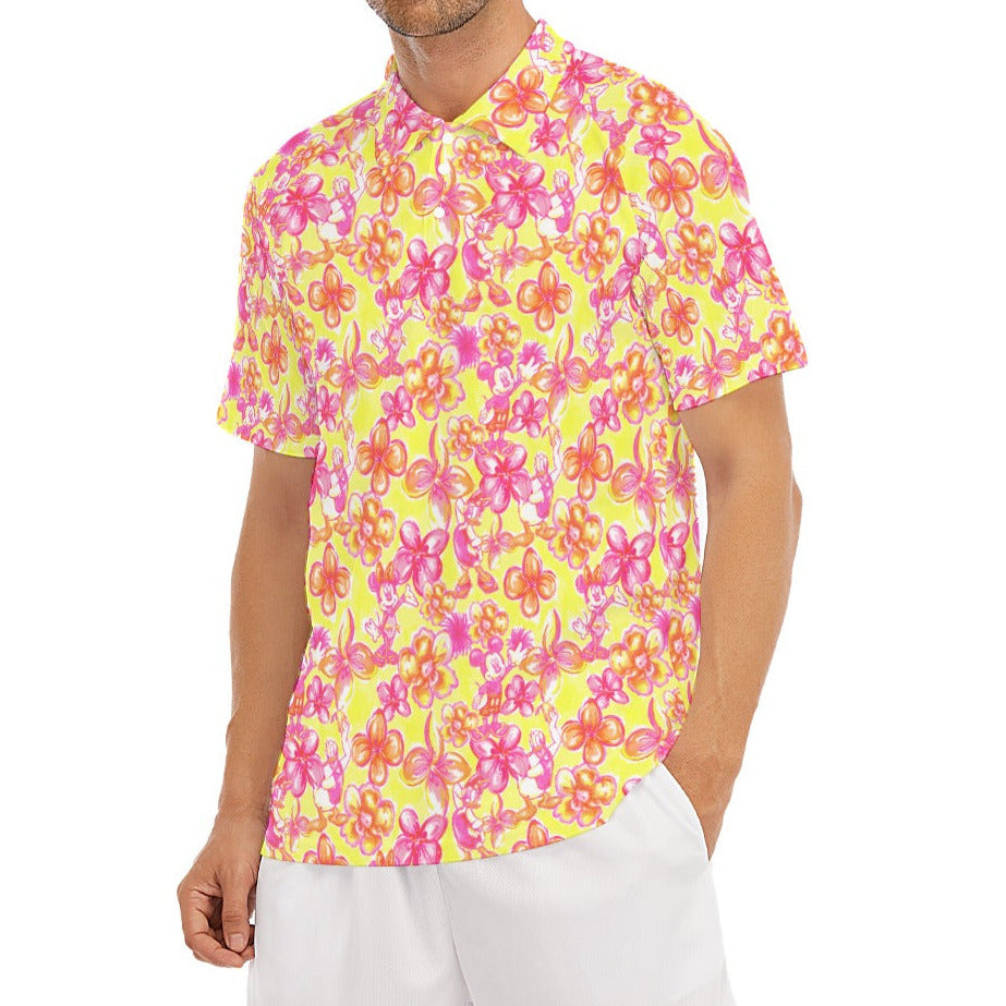 Neon Tropical Floral Friends - Men's Polo Shirt