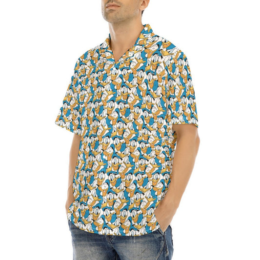 Many Faces of Feisty Duck - Men's Hawaiian Button Up Shirt