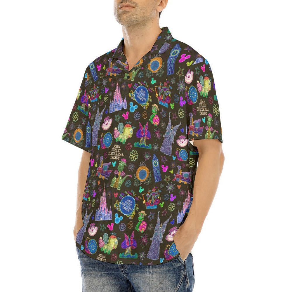 Main Street Neon Parade - Men's Hawaiian Button Up Shirt