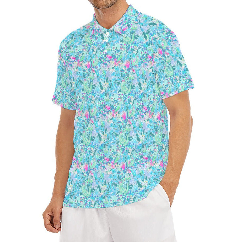 Bright Floral Flight - Neverland Adventure - Men's Polo Shirt