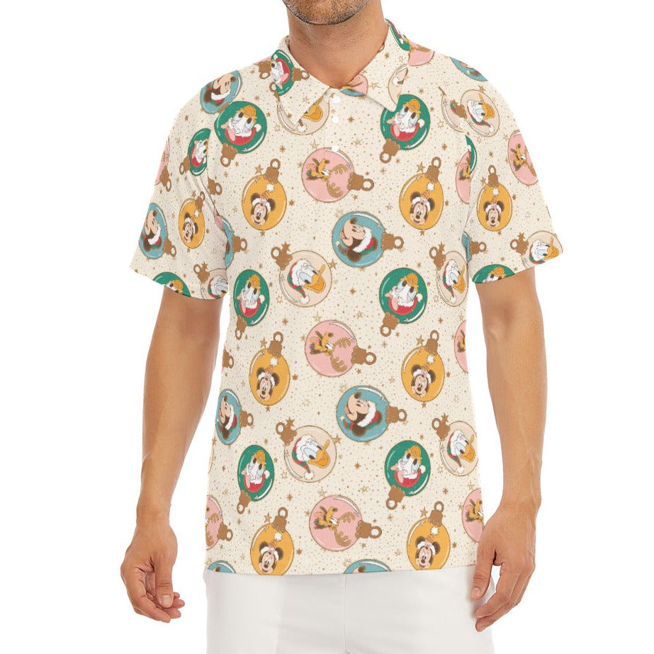 Golden Holiday Baubles - Men's Polo Shirt