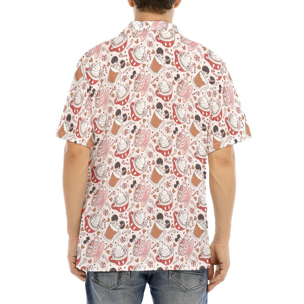 Magic Mouse Hot Chocolate - Men's Hawaiian Button Up Shirt
