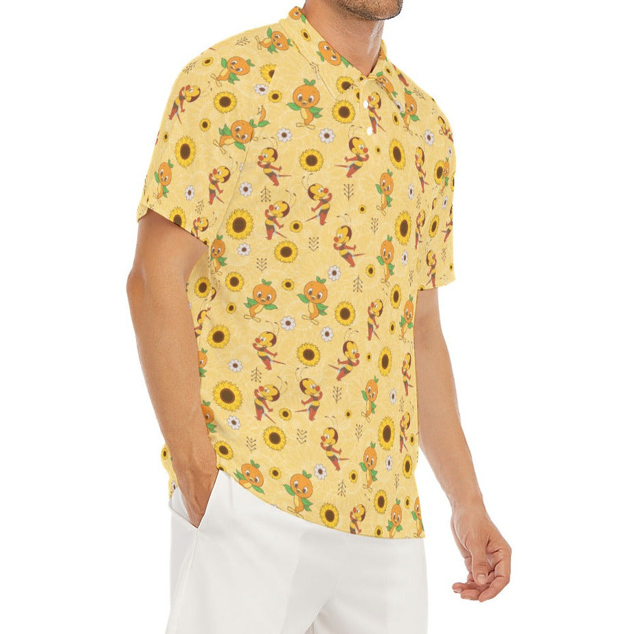 Cheerful Bee & Citrus Bird - Men's Polo Shirt