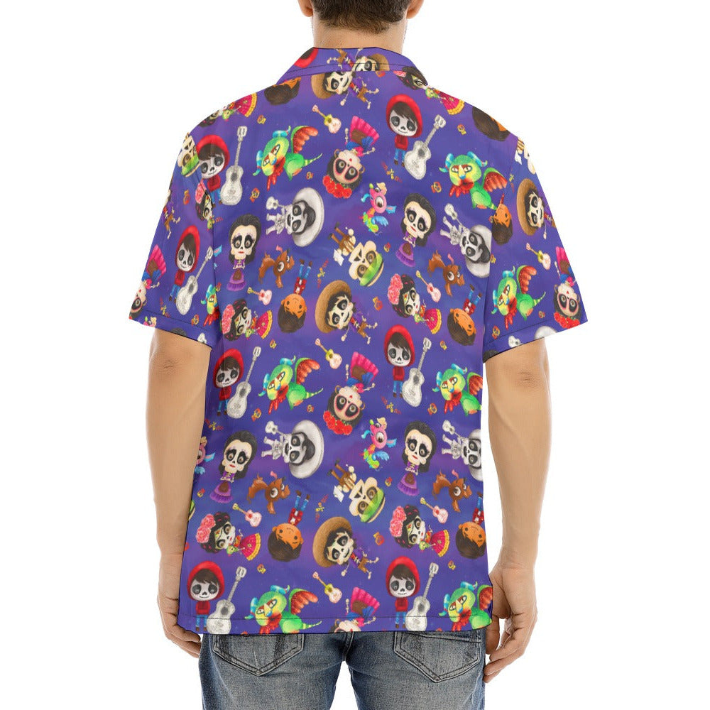 Poco Loco Día de Muertos - Men's Hawaiian Button Up Shirt