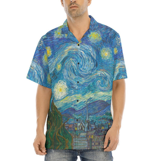 Van Gogh Starry Night - Men's Hawaiian Button Up Shirt