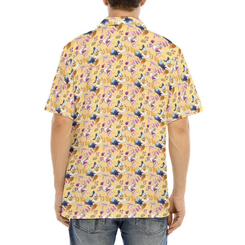 Feisty Marathon Match-Up - Men's Hawaiian Button Up Shirt