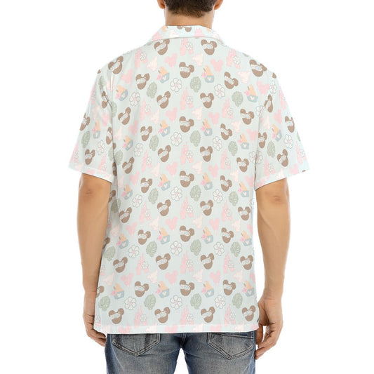Pastel Island Treats - Men's Hawaiian Button Up Shirt