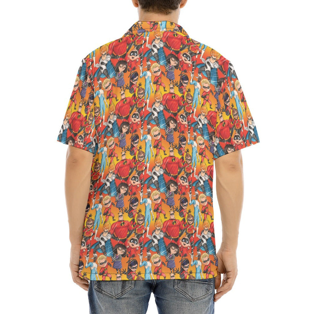 Super Squad Sketched - Men's Hawaiian Button Up Shirt