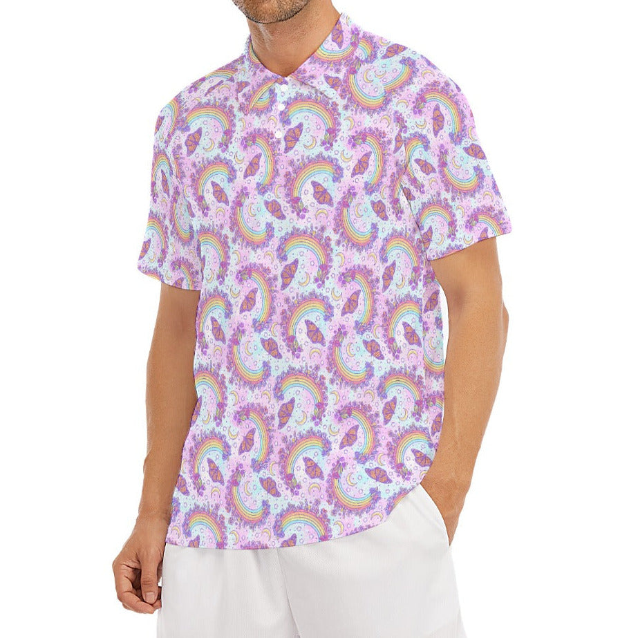 Monarch Butterflies & Rainbows - Men's Polo Shirt