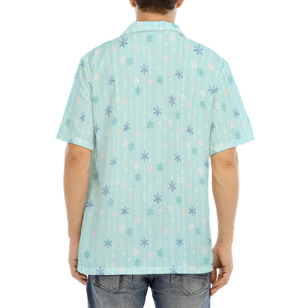 Ice Queen Snowflake Pattern - Men's Hawaiian Button Up Shirt