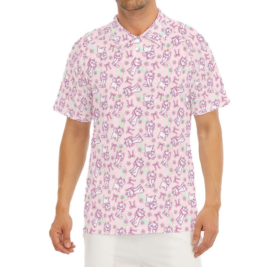 Rainbow Bow Kitty - Men's Polo Shirt