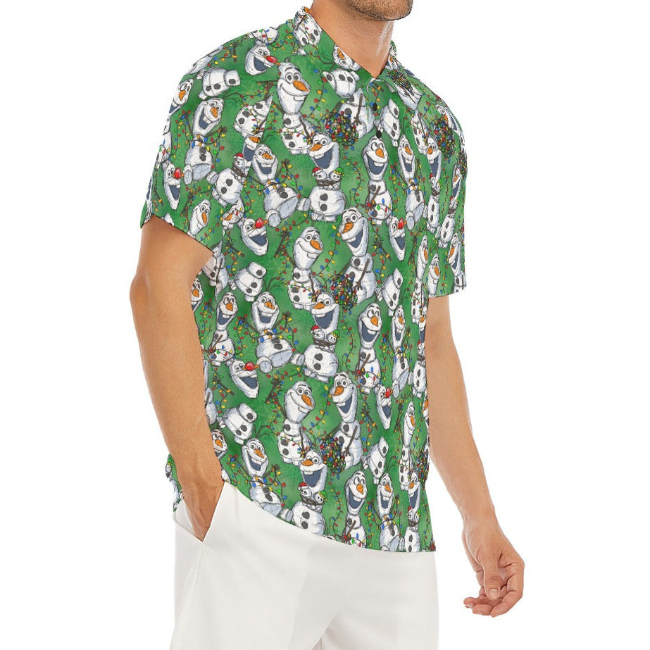 Sketched Snowman Christmas - Men's Polo Shirt