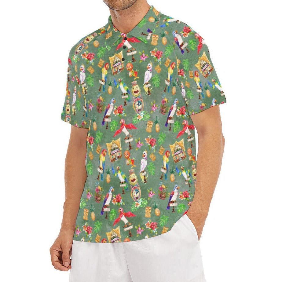 Orange Bird & Tiki Friends - Men's Polo Shirt