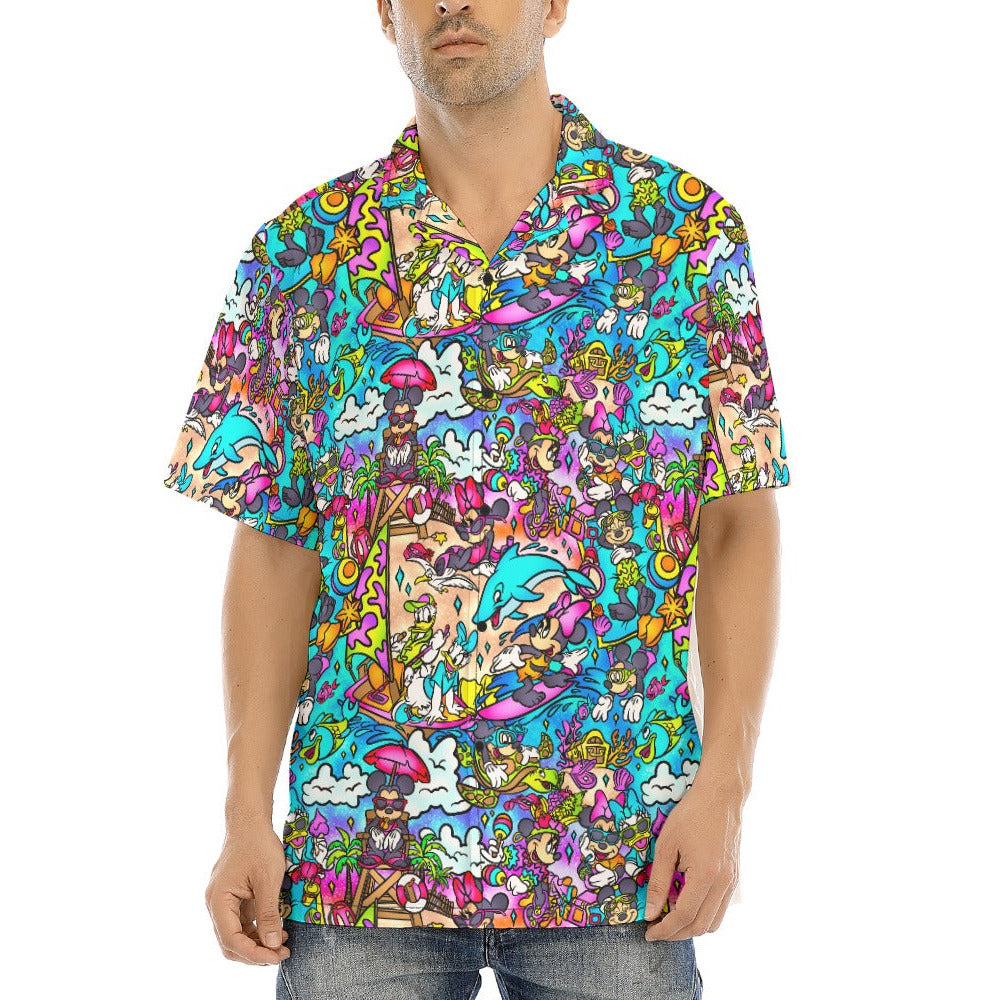 Island Beach Bash - Men's Hawaiian Button Up Shirt