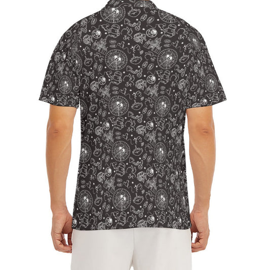 Monochrome Theme Park Icons - Men's Polo Shirt