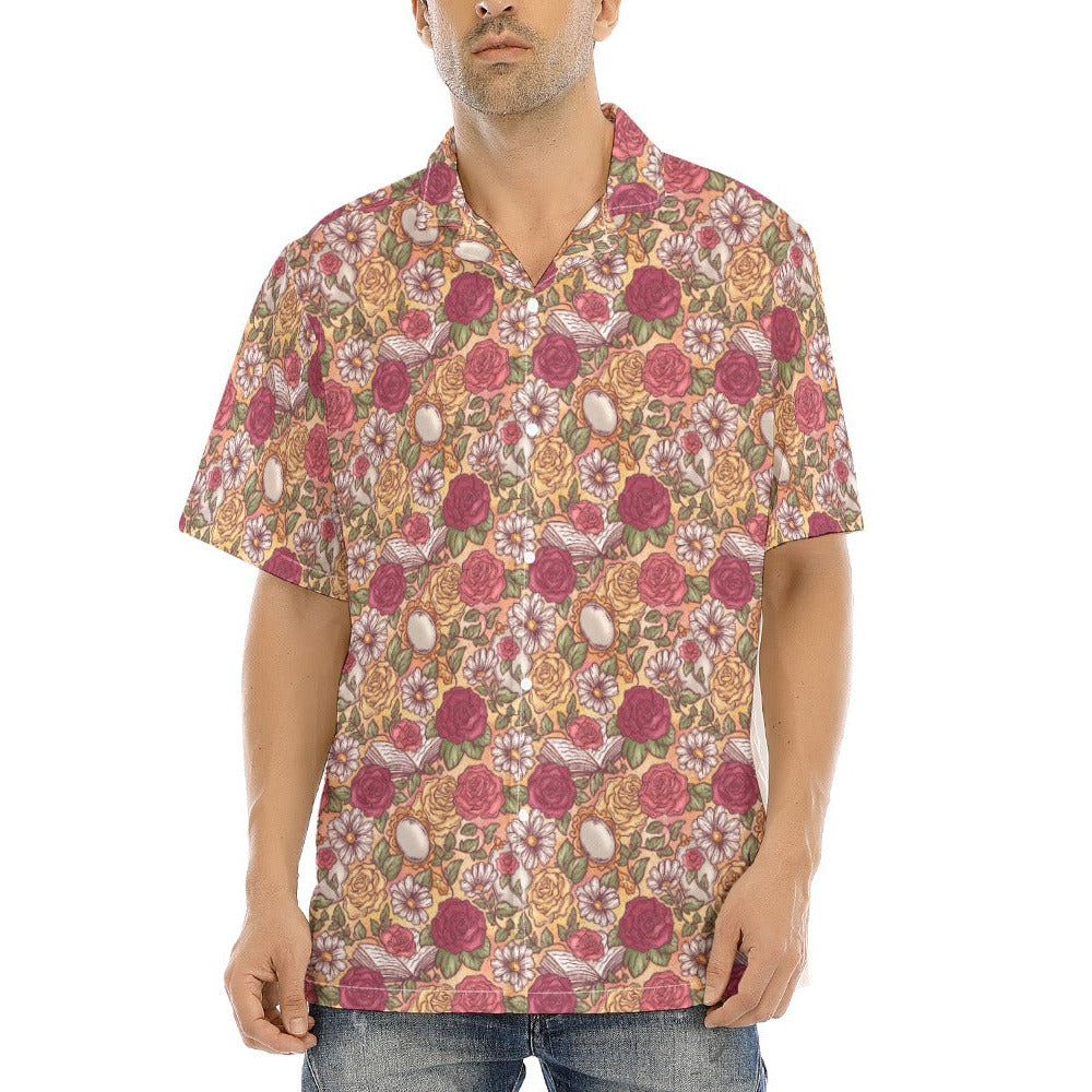 Fairytale Florals – Timeless Tale Blooms - Men's Hawaiian Button Up Shirt