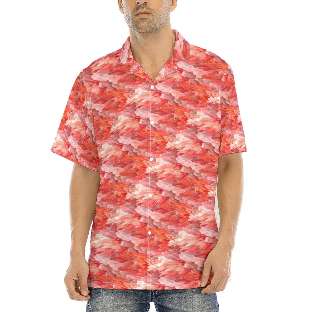Animal Print - Flamingo - Men's Hawaiian Button Up Shirt