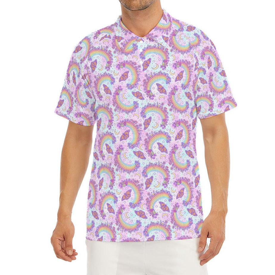Monarch Butterflies & Rainbows - Men's Polo Shirt