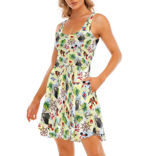 Pirate Night Cruise - Women's Sleeveless Pocket Skater Dress