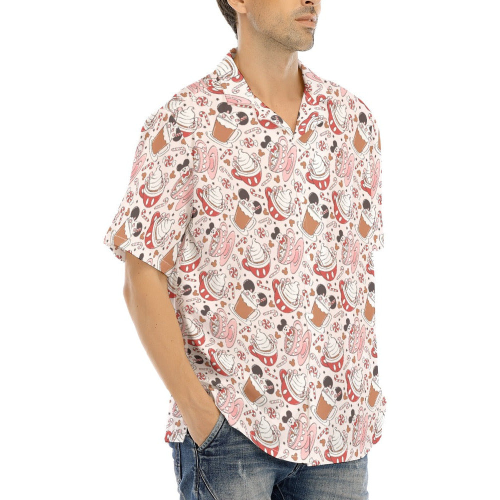 Magic Mouse Hot Chocolate - Men's Hawaiian Button Up Shirt